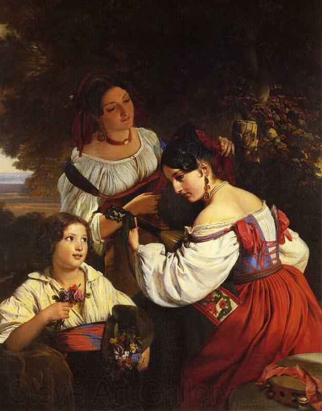 Franz Xaver Winterhalter Roman Genre Scene France oil painting art